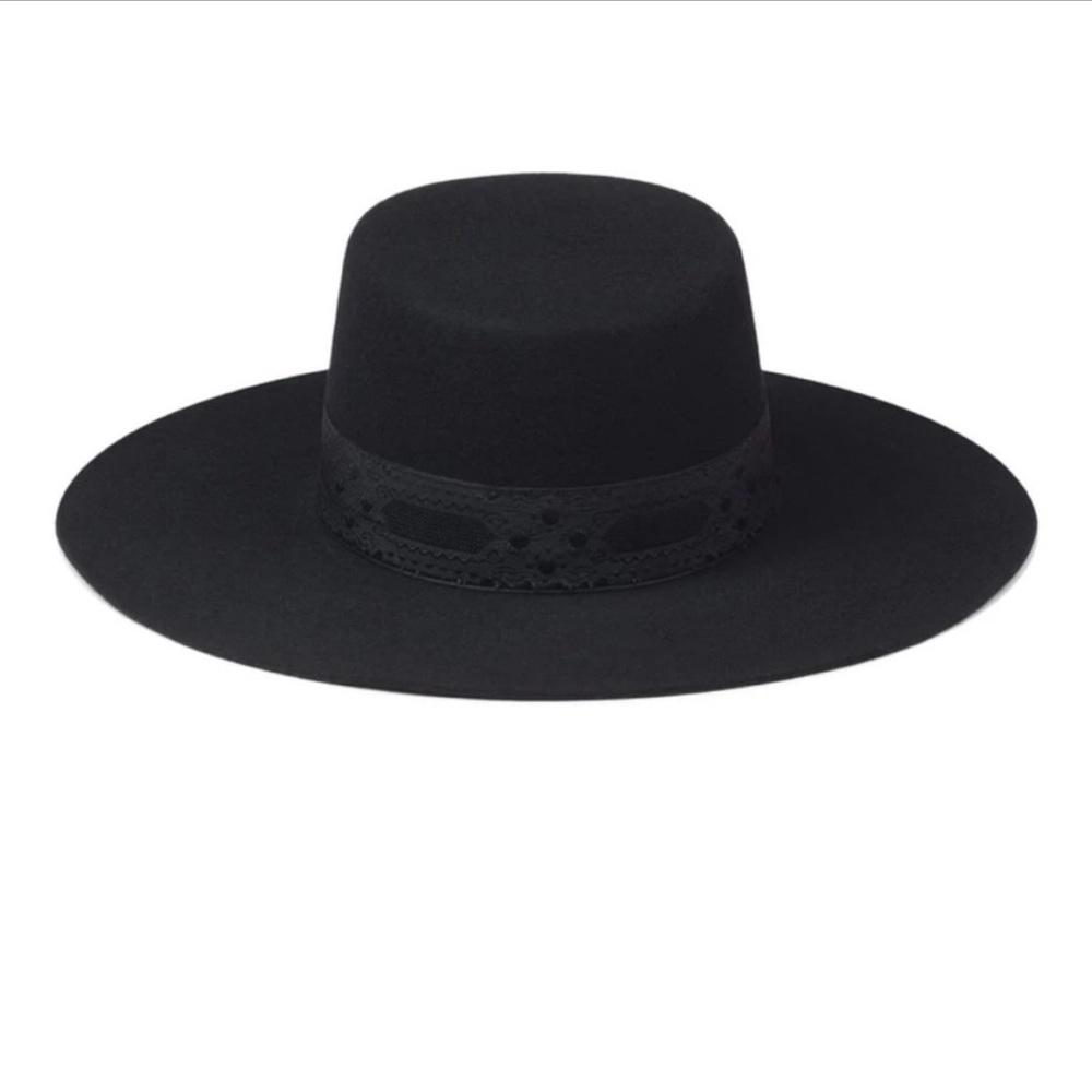 Black Wide-Brim Fedora Hat